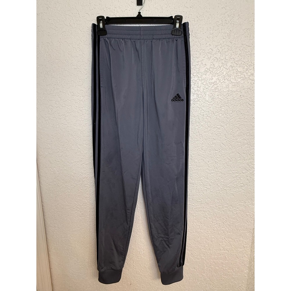 Adidas‎ Gray 3 Stripe Athletic Jogger Pants Youth Activewear Size L